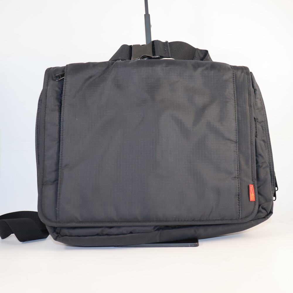 Vintage Nomatic Black Nylon Messenger‎ Bag with Bright Orange Interior